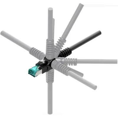 EasyLan Patchkabel RJ45 Kat.6A CP1OAMSMS0030 | 3m | geschirmt | VarioBoot | winkelverstellbar | grau