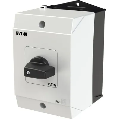 EATON Wendeschalter T0-3-8228/I1 | 3-polig | 20A | Aufbau | 1-0-2 | 5 Kontakte | IP65 | Knebel | Kunststoff | Schwarz