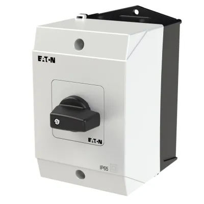 EATON Wendeschalter T0-3-8228/I1 | 3-polig | 20A | Aufbau | 1-0-2 | 5 Kontakte | IP65 | Knebel | Kunststoff | Schwarz