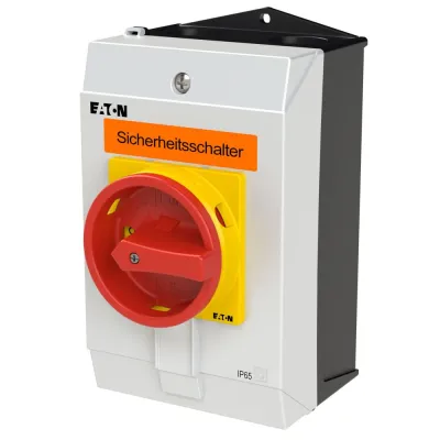 EATON Sicherheitsschalter P1-25/I2-SI 207308 | 3-polig | 25A | Not-Aus-Funktion | abschließbar | IP65 | Aufbau | rot