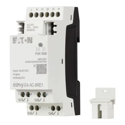 EATON EASY-E4-AC-8RE1 | E/A-Modul | 4DI/4RO | 100–240V AC/DC | Modbus TCP/IP | IP20 | Schraubklemmen