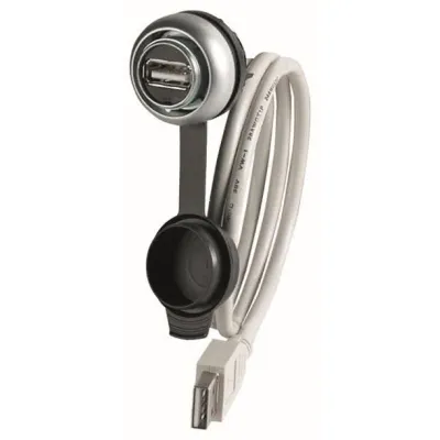 EATON Einbaubuchse M22-USB-SA-150 147543 | USB 2.0 Typ A/A | 1,5m Kabel | IP65 | Frontring Titan | Frontmontage