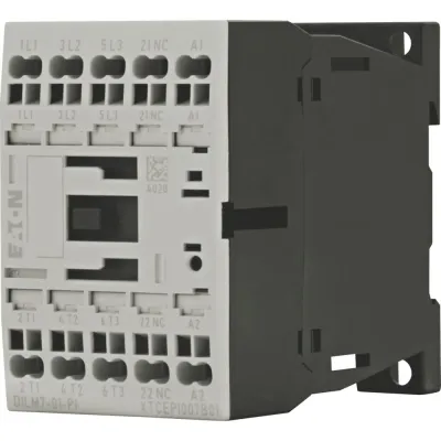 EATON Leistungsschütz DILM7-01(24VDC)-PI | 3-polig | 3kW | 24V DC | 1 Öffner | Push-in Klemme | AC-3/400V