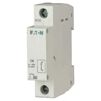 EATON Reihenklemme Z-D63/P 248268 | Neutralleiter Durchführung mit Prüfbuchse 63A | Hutschiene TS35 | grau