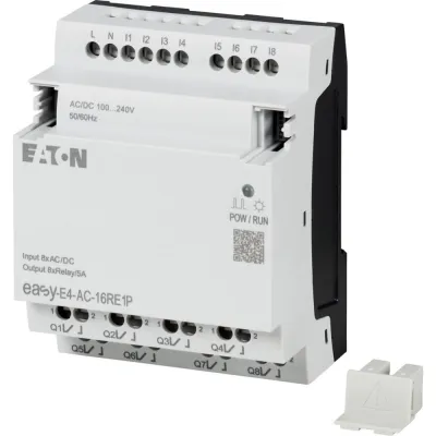 EATON EASY-E4-AC-16RE1P Ein-/Ausgangserweiterung | 8DI | 8 Relais | 100-240V AC/DC | MODBUS | IP20 | Tragschiene