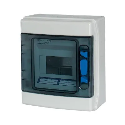 EATON Kleinverteiler Aufputz IKA-1/6-ST 174222 | IP65 | 1-reihig | 6 TE | Tür transparent | Kunststoff | RAL7035 grau