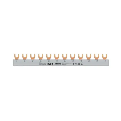 EATON Gabel-Phasenschiene EVGK-3PHAS/12MODUL | 3-phasig | 213mm | 10mm² | 63A | 12TE | VDE geprüft | grau