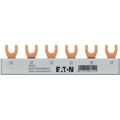 EATON Gabelsammelschiene EVGK-3PHAS/6MODUL | 3-phasig | 63A | 106mm | 10mm² | kürzbar | isoliert | grau