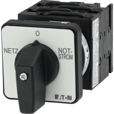 EATON Lastumschalter T0-4-41/E | 4-polig | 4kW | 20A | IP65 | Frontmontage | schwarzer Drehgriff | Kunststoff