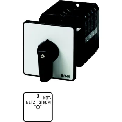 EATON Lastumschalter T5B-4-8902/Z 207431 | 4-polig 63A | 22kW | IP65 | Netz-0-Notstrom | kurzer Drehgriff | schwarz