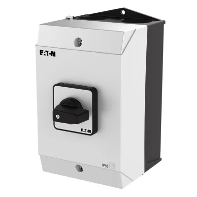 EATON Polumschalter T3-4-15107/I2 | 3-polig | 32A | 12kW | IP65 | rastend | Oberfläche | kurzer Drehgriff | schwarz