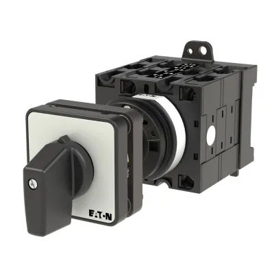 EATON Umschalter T3-4-8902/Z | Netz-Notstrom-Umschalter | 4-polig | 32A | 12kW | IP65 | Knebel schwarz | Zwischenbau