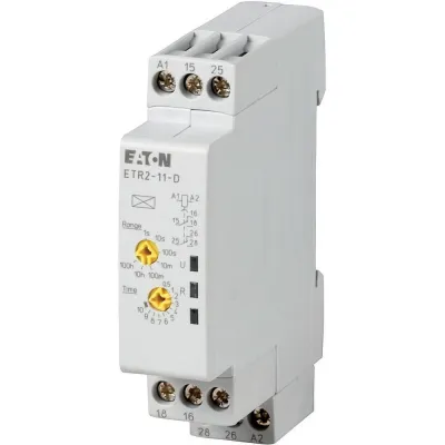 EATON Zeitrelais ETR2-12-D 119427 | rückfallverzögert | 2 Wechsler | 0,05s–100h | 24–240V AC/DC | 3A | Hutschiene | IP20