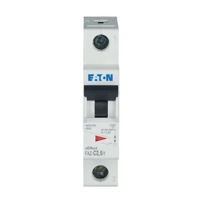 EATON Leitungsschutzschalter FAZ-C2,5/1 278550 | MCB 1-polig C-Charakteristik | 2,5A | 230V | 10kA | IP20 | AC | 1TE