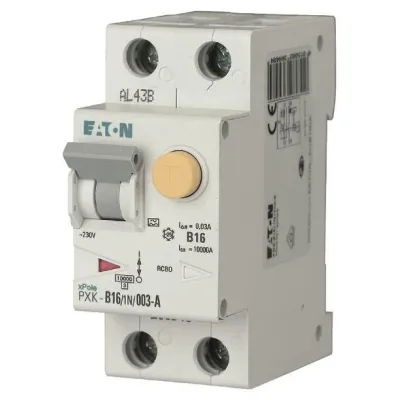 EATON FI/LS-Schutzschalter PXK-B16/1N/03-F | 1-polig+N | 16A | 300mA Typ F | B-Charakteristik | 240V | 10kA | 2TE | IP20