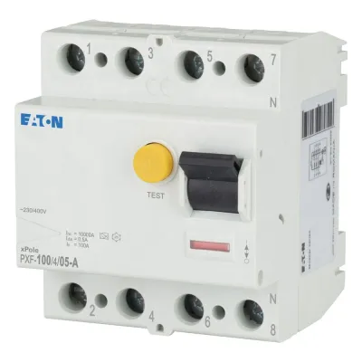 EATON FI-Schutzschalter PXF-100/4/05-A | 4-polig | 100A | 500mA | Typ A | 400V AC | DIN-Schiene | IP20