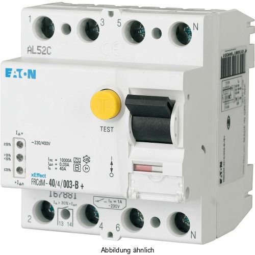 Bild: Eaton FI-Schalter Typ G/B, 40A, 30mA, 4p, FRCDM-40/4/003-G/B (167893)