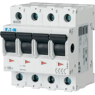 EATON Hauptschalter IS-100/4 276285 | 4-polig | 100A | 415V | Lasttrennschalter | DIN-Schiene | IP40 | schwarz