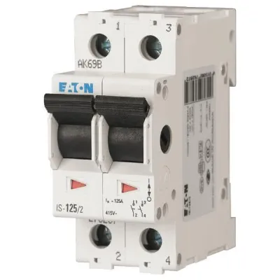 EATON Hauptschalter IS-16/2 276255 | 2-polig | 16A | 240-415V AC | REG-Einbau | Trennfunktion | schwarz | IP40 | 2TE