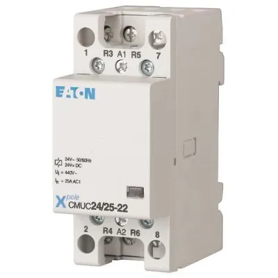 EATON Installationsschütz CMUC24/25-40 137308 | 24V AC/DC | 25A | 4 Schließer | brummfrei | IP20 | 69,5mm Einbautiefe