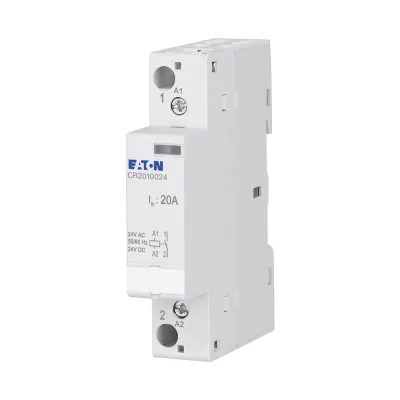 EATON Installationsschütz CR2010024 | 20A | 24V AC/DC Steuerung | 230V Betrieb | 1 Schließer | IP20 | brummfrei
