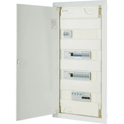 Eaton Kleinverteiler KLV-PW-48-2PXL-2PXF-9PLI-1AFDD | 4-reihig | Typ 2 Überspannungsschutz | 3-phasig | Hohlwand | IP30