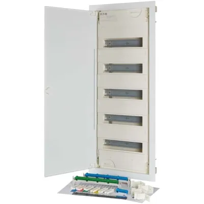 Eaton Unterputz-Kleinverteiler KLV-60UPP-F 302410 | 5-reihig 60TE | IP30 | Kunststoffgehäuse | Stahlblechtür | weiß