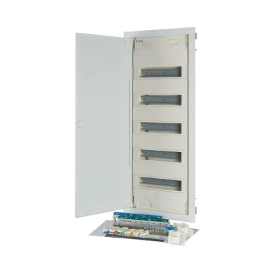 EATON Unterputz-Kleinverteiler KLV-60UPS-F | 5-reihig 60TE | IP30 | Kunststoff weiß | Tür | 840x360x100mm | RAL 9016