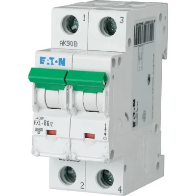 Eaton Leitungsschutzschalter PXL-B6/2 | 236225 | 2-polig | 6A | B-Charakteristik | 400V AC | 10kA | IP20 | 2TE