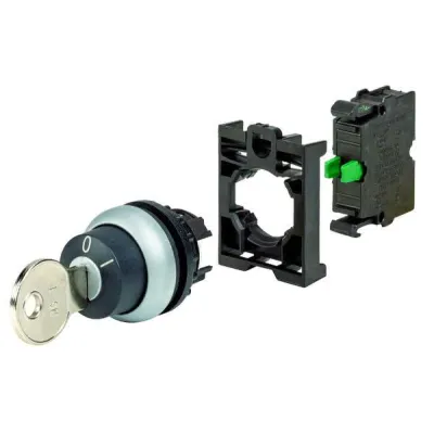 EATON Schlüsselschalter M22-WRS-K10-BVP 110917 | 2-stufig | rund Ø22,5mm | rastend | IP66 | Frontring Titan | schwarz