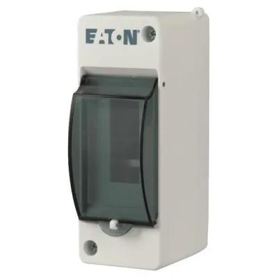 EATON Mini-Kleinverteiler MINI-2-T 177071 | 1-reihig 2 TE | Aufputz | Kunststoff | DIN-Schiene | IP30 | transparent