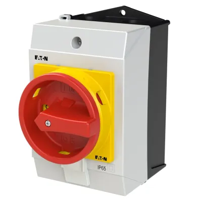 EATON Hauptschalter P1-32/I1/SVB 32A 3-polig | Not-Aus | IP65 | Aufputzmontage | verriegelbar | roter Drehgriff