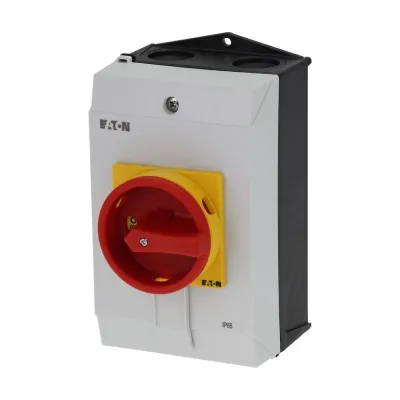 EATON Hauptschalter P1-40/I2/SVB 199909 | 40A | 3-polig | IP65 Aufputz | NOT-AUS | verriegelbar | roter Drehgriff