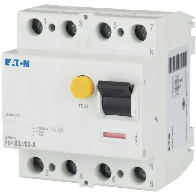 EATON FI-Schutzschalter PXF-63/4/03-A 236804 | 4-polig | 63A | 400V | 300mA Typ A | DIN-Schiene | IP20 | 4TE