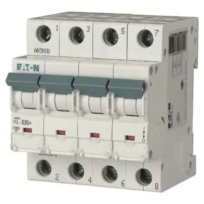 EATON Leitungsschutzschalter PXL-B20/4 236591 | 4-polig | B-Charakteristik | 20A | 400V | 10kA | IP20 | 4TE | AC