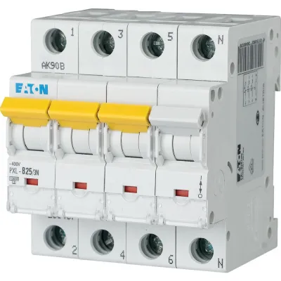 EATON Leitungsschutzschalter PXL-B25/3N 236487 | 3-polig+N | B-Charakteristik | 25A | 400V | 10kA | 4TE | AC | IP20