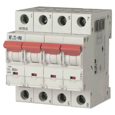 EATON Leitungsschutzschalter PXL-B63/4 236596 | 4-polig | 63A | B-Charakteristik | 400V AC | 10kA | 4TE | IP20