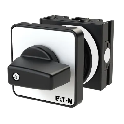 EATON Ein-Aus-Schalter T0-1-15511/E | 2-polig | 20A | 690V AC | IP65 | Knebel | Frontschild 48x48 mm | schwarz