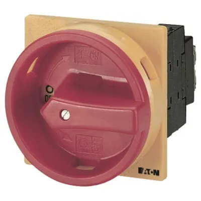 EATON Hauptschalter T0-3-15683/EA/SVB | 20A | 3-polig | Einbau | IP65 | NOT-AUS | abschließbar | roter Drehgriff