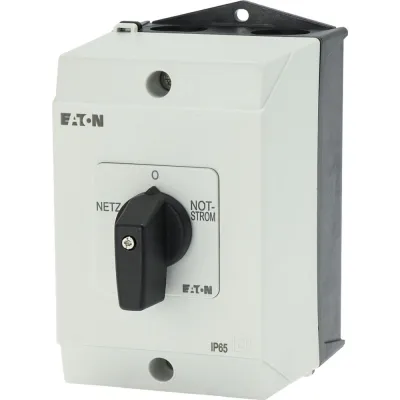EATON Umschalter T0-4-8902/I1 | Lastumschalter 4-polig | 20A | 8 Kontakte | IP65 | Aufbau | Netz-0-Notstrom | Kunststoff