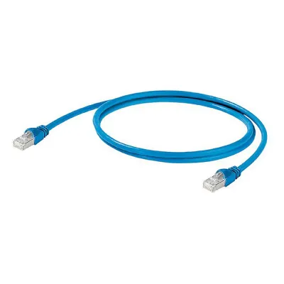 EATON Patchkabel ZSD-KAB/BL-2M/6KV | Cat.5e SF/UTP RJ45 | 2m | 6KV stoßfest | IP30 | Knickschutz | Smart Metering | blau