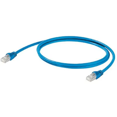 EATON Patchkabel ZSD-KAB/BL-2M/6KV | Cat.5e SF/UTP RJ45 | 2m | 6KV stoßfest | IP30 | Knickschutz | Smart Metering | blau