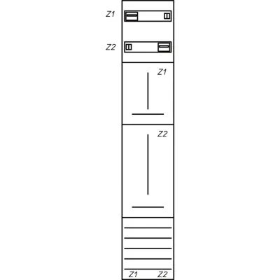 EATON Zählerschrank Komplettfeld ZSD-Z19A0574 | 2 Zählerplätze | 2-reihig | Aufputz | Stahl | IP31 | weiß