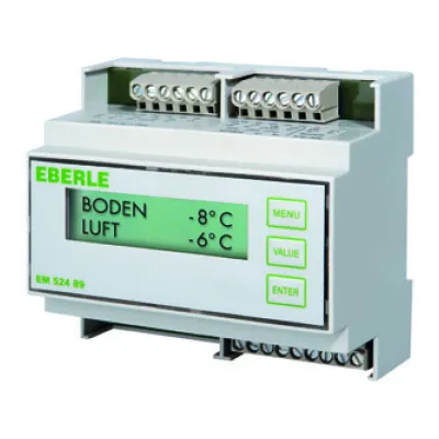 Eberle Temperaturregler EM 524 89 DR | Eismelder Dachrinnenheizung | Feuchtefühler | Temperatursensor | DIN-Schiene