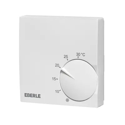 Eberle Raumthermostat RTR-S 6124-6 | 230V | Bimetall | extra flach 18,5 mm | 5–30°C | IP30 | aktivweiß RAL 9016