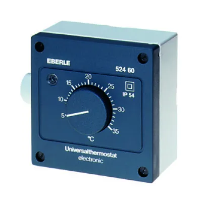 Eberle Allzweckthermostat AZT-A524510 | elektronischer Temperaturregler | 230V | Aufputz | IP54 | 5–35 °C | grau
