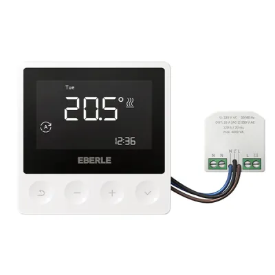 Eberle AP-Uhrenthermostat ATR 4800-16 | Raum- & Fußbodenregler 230V | digital | 16A Relais | weiß RAL 9016