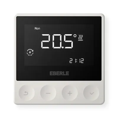 Eberle Uhrenthermostat ATR 4800 AP | Raum- & Fußbodenregler 5–40°C | digital | PID Regelung | 230V | weiß RAL 9016