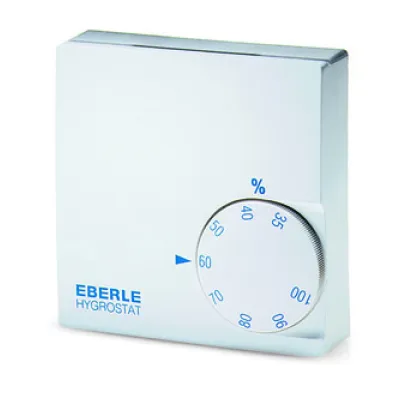 Eberle Hygrostat HYG-E 6001 | Feuchteregler Wandmontage | 230V 5A | 35-100% rF | 1 Wechsler | IP30 | weiß
