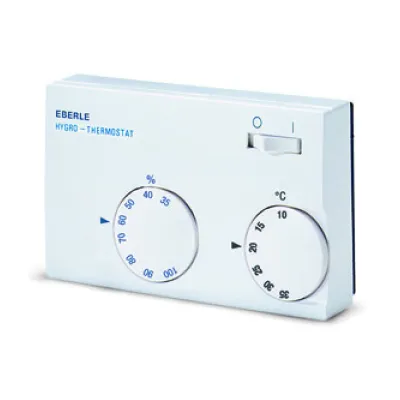 Eberle Hygrothermostat HYG-E 7001 | Raumthermostat & Hygrostat 230V | 10–35 °C | 35–100 % rF | Aufputz | hellweiß